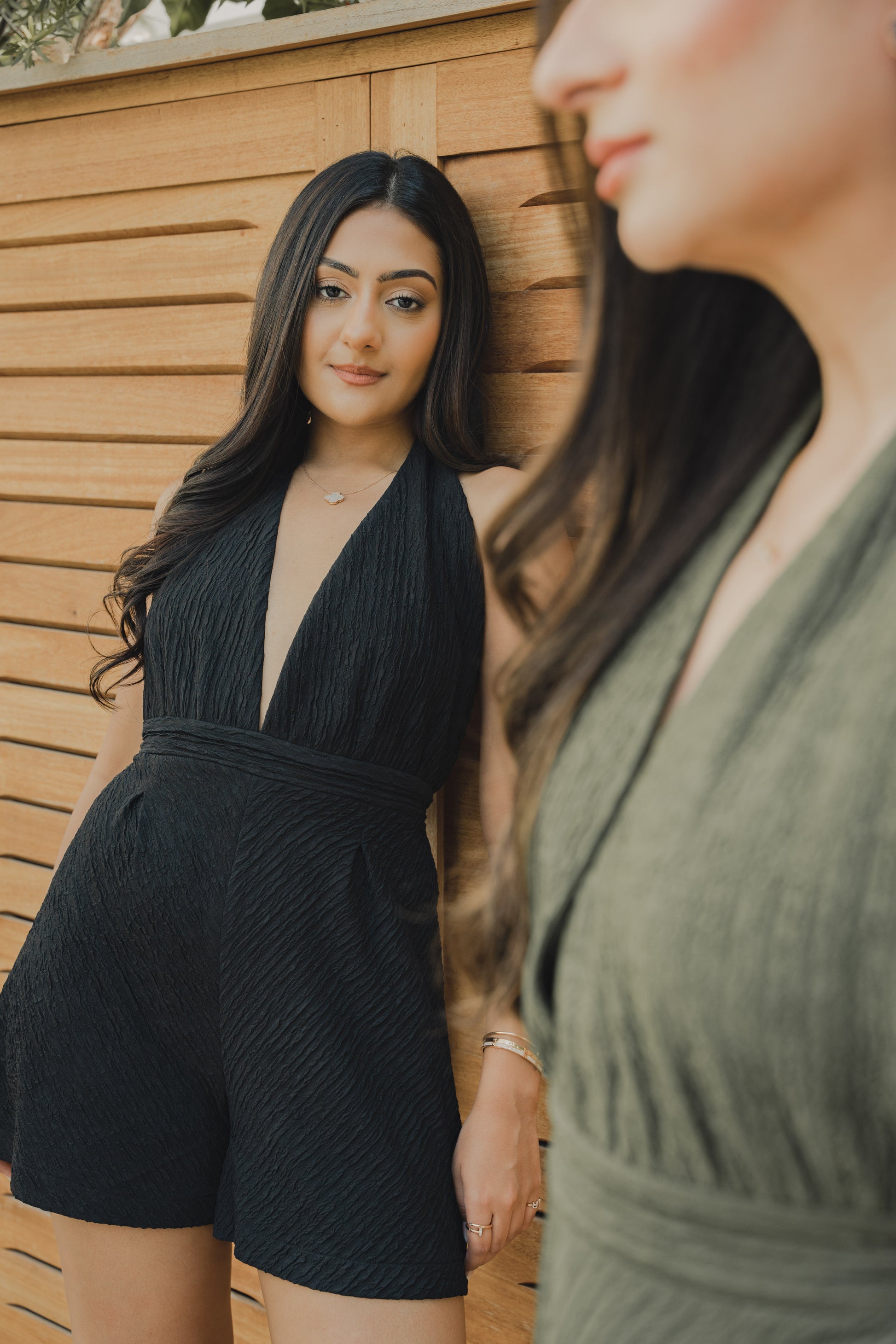 Halter neck backless romper and loose shorts from Embody, Dubai