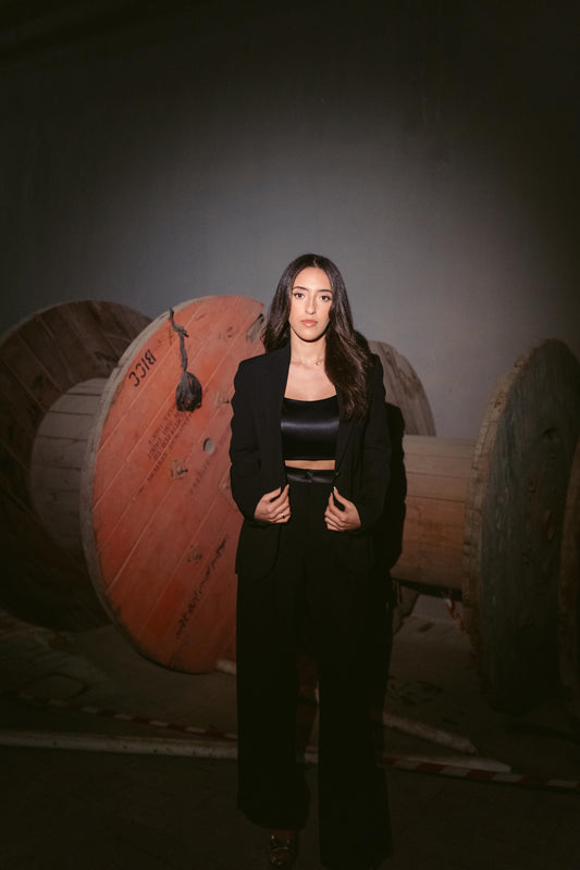 Black Satin Dress set for women