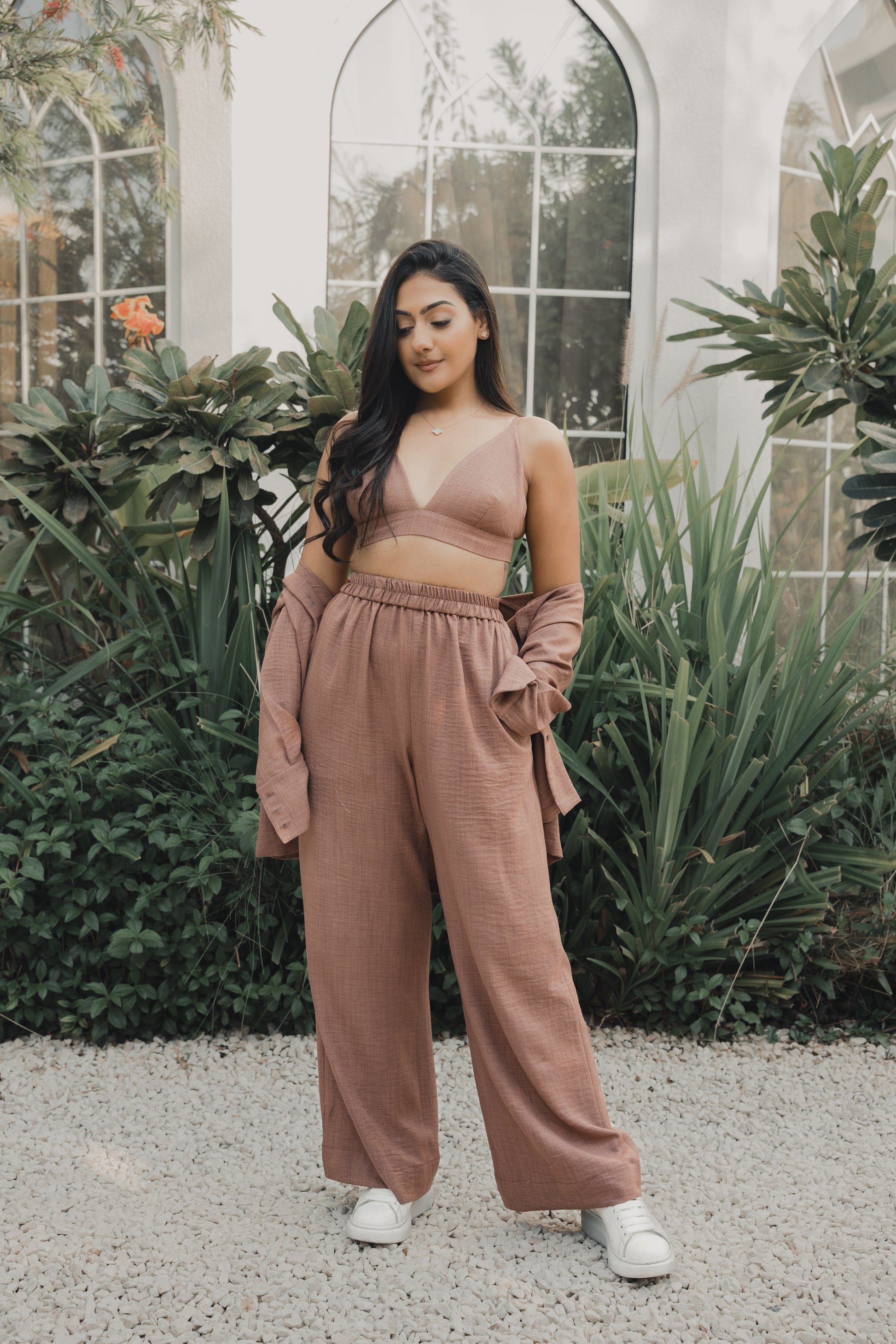 Brown loungewear set from Embody, Dubai